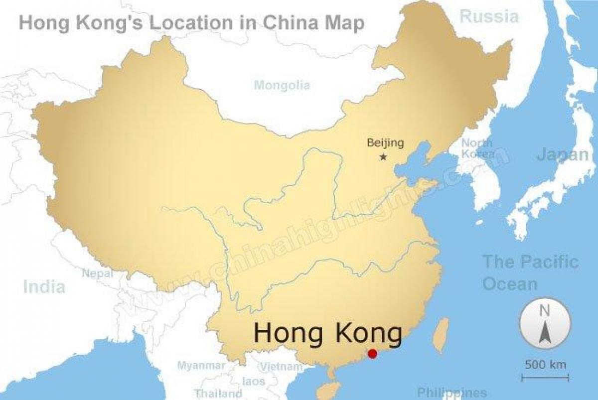 քարտեզ Չինաստանի եւ Հոնկոնգի