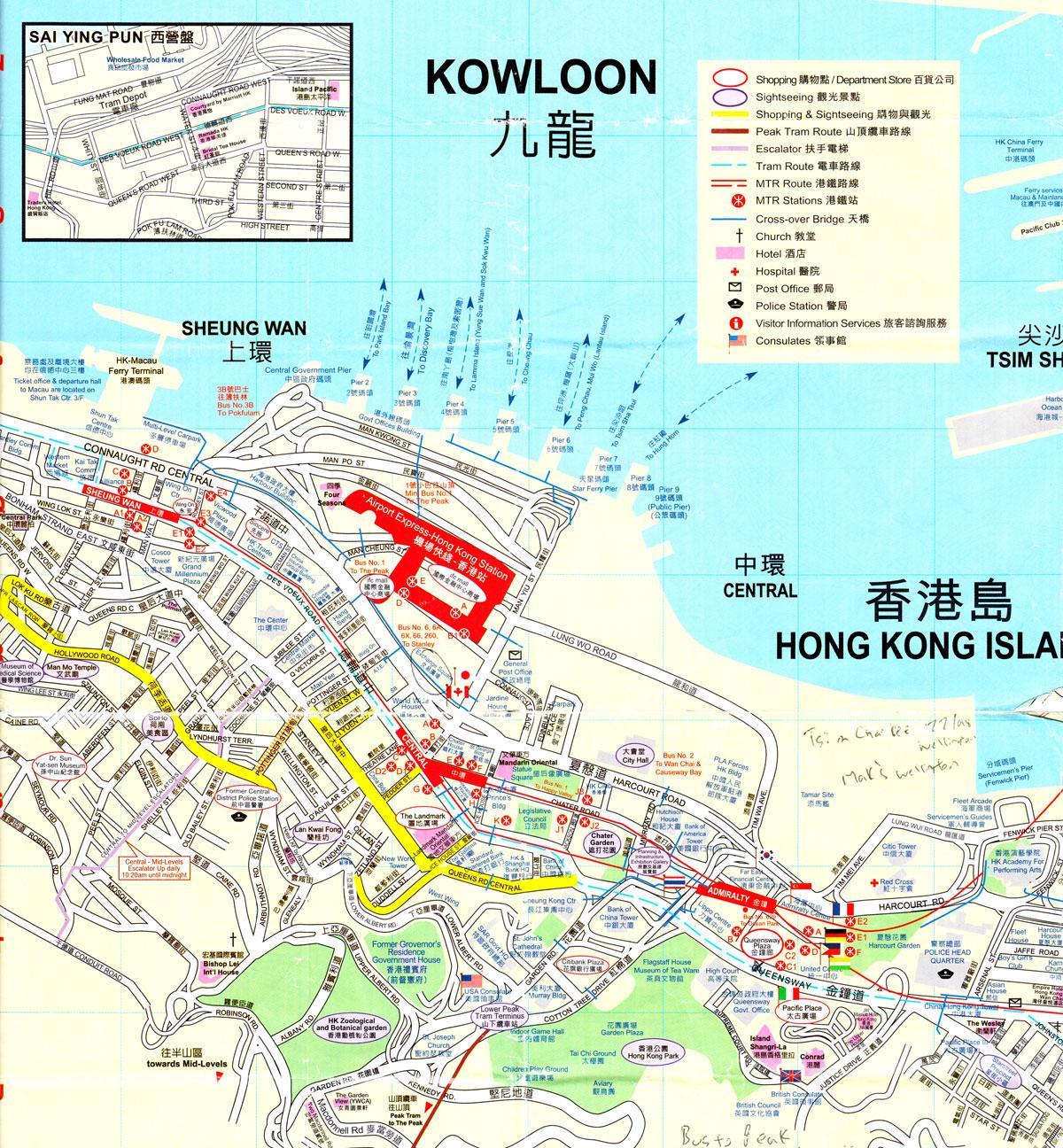 պորտ hong Kong քարտեզի վրա