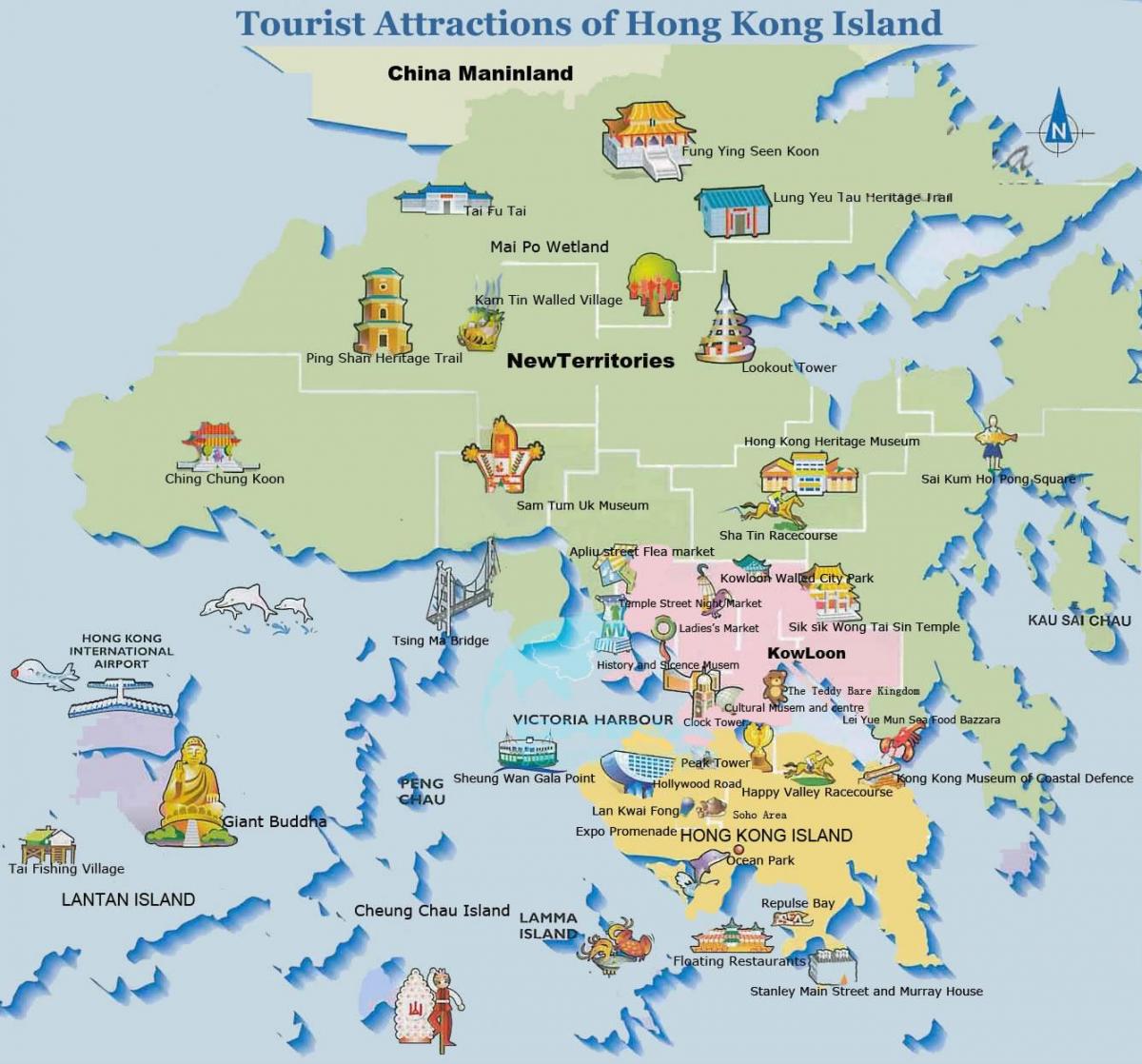 Տուր hong Kong քարտեզի վրա