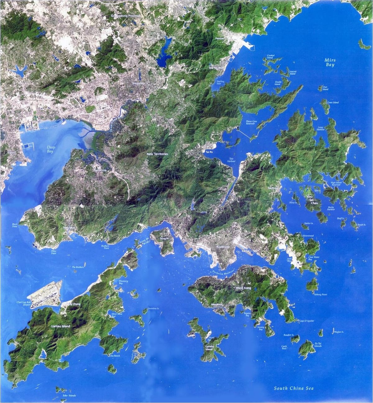 արբանյակային քարտեզը Հոնկոնգի