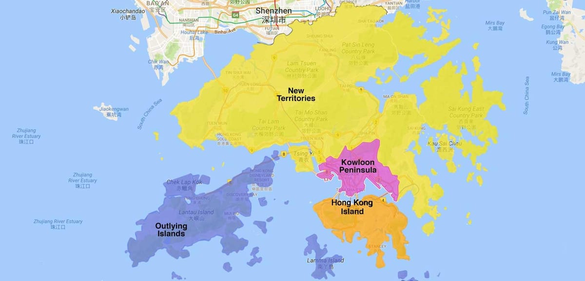 քարտեզ շրջանի hong Kong