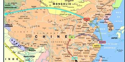 Շանհայից hong Kong քարտեզի վրա